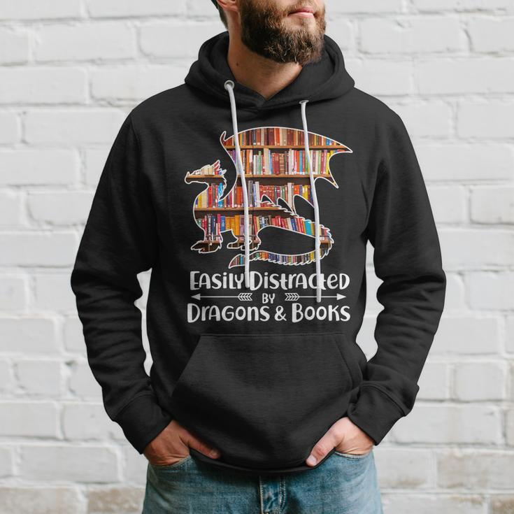 Easily Distracted By Dragons And Books V2 Hoodie Gifts for Him