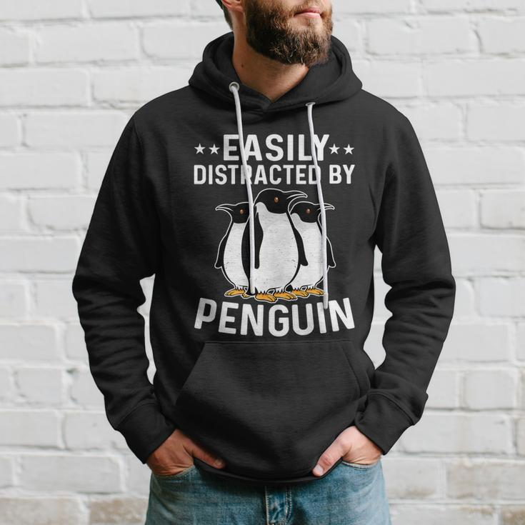 Easily Distracted By Penguins Gentoo Adelie Penguin Lovers Gift Hoodie Gifts for Him