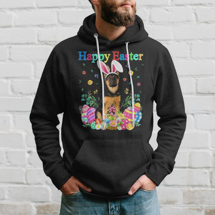 Easter Bunny German Shepherd Dog With Easter Eggs Basket Hoodie Gifts for Him