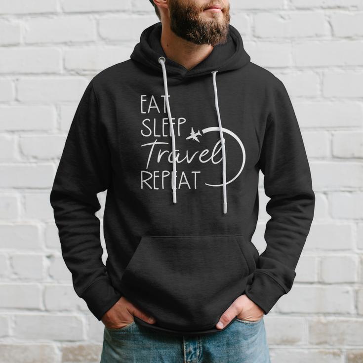 Eat Sleep Travel Repeat Vacation Hoodie Gifts for Him