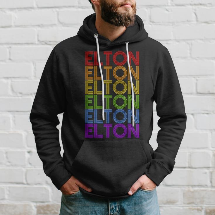 Elton Wordmark Pattern Retro Style Hoodie Gifts for Him