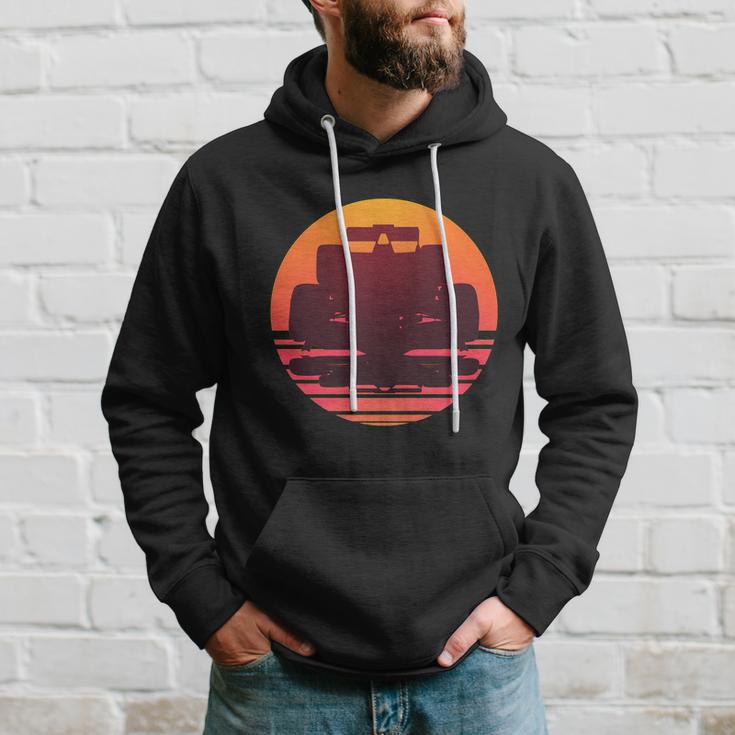 F1 Formula 1 Racing Car Retro Sunset Emblem Hoodie Gifts for Him