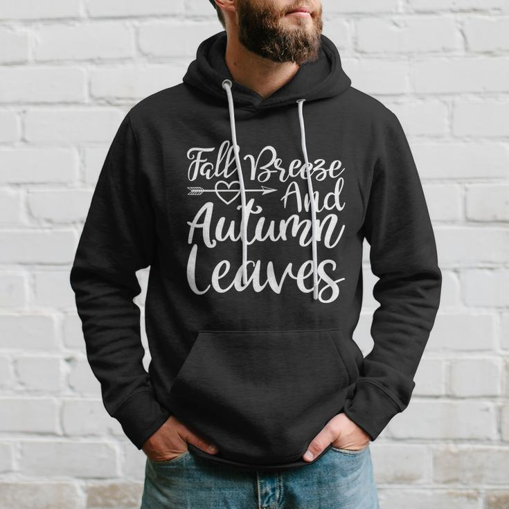 Fall Breese And Autumn Leaves Halloween Quote Graphic Design Printed Casual Daily Basic Hoodie Gifts for Him