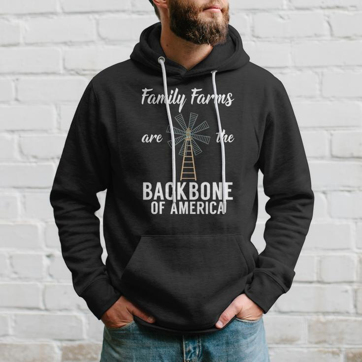 Family Farms Are The Backbone Of America Farm Lover Farming Hoodie Gifts for Him