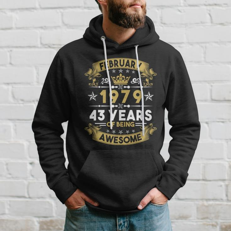 February 1979 43 Years Of Being Awesome Funny 43Rd Birthday Hoodie Gifts for Him