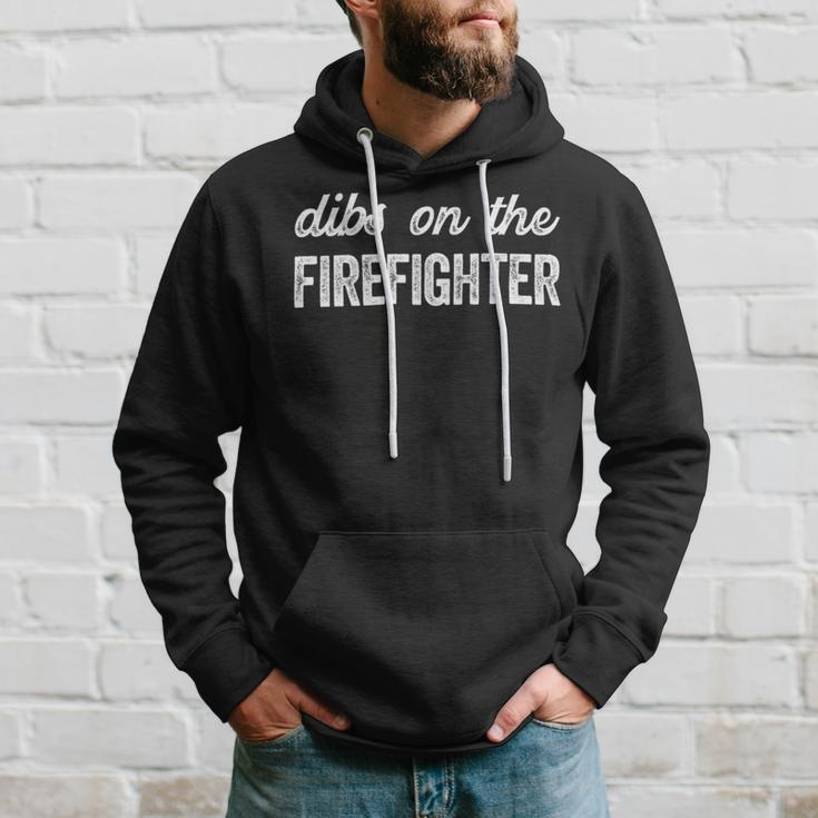 Firefighter Funny Firefighter Wife Dibs On The Firefighter V2 Hoodie Gifts for Him