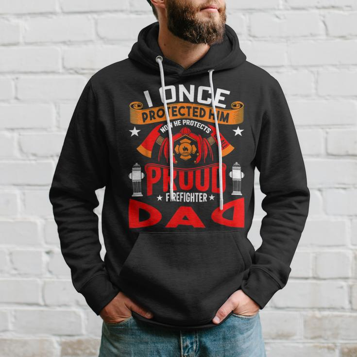 Firefighter Proud Firefighter Dad Hoodie Gifts for Him