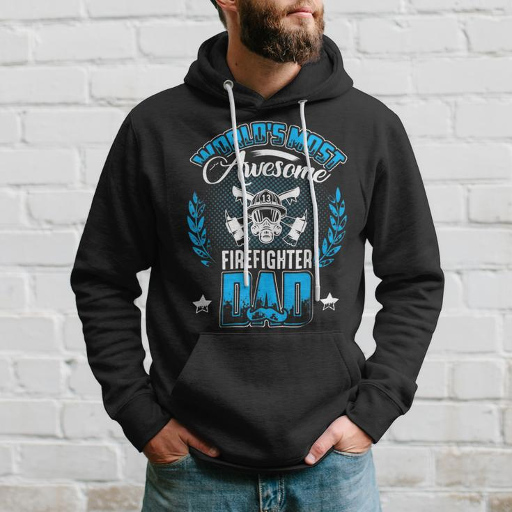 Firefighter Proud Worlds Awesome Firefighter Dad Cool Dad Fathers Day Hoodie Gifts for Him