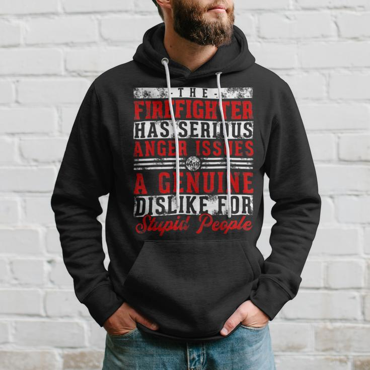 Firefighter This Firefighter Has Serious Anger Genuine Funny Fireman Hoodie Gifts for Him