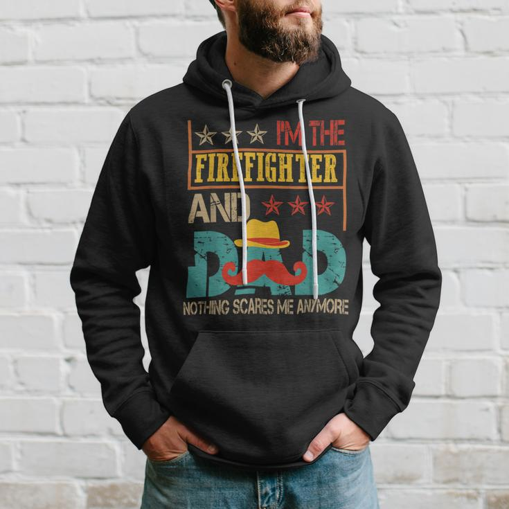 Firefighter Vintage Im The Firefighter And Dad Funny Dad Mustache Lover Hoodie Gifts for Him