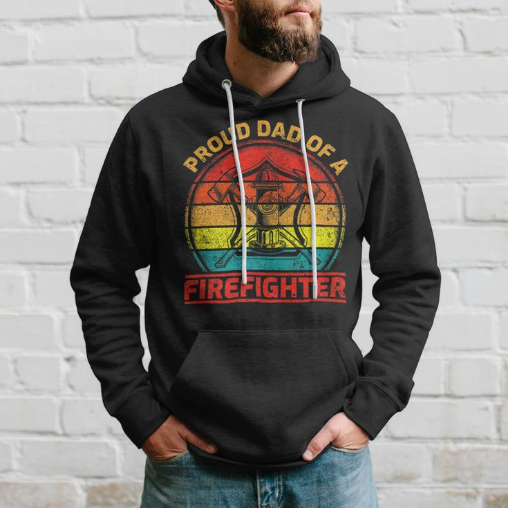 Firefighter Vintage Retro Proud Dad Of A Firefighter Fireman Fathers Day V3 Hoodie Gifts for Him