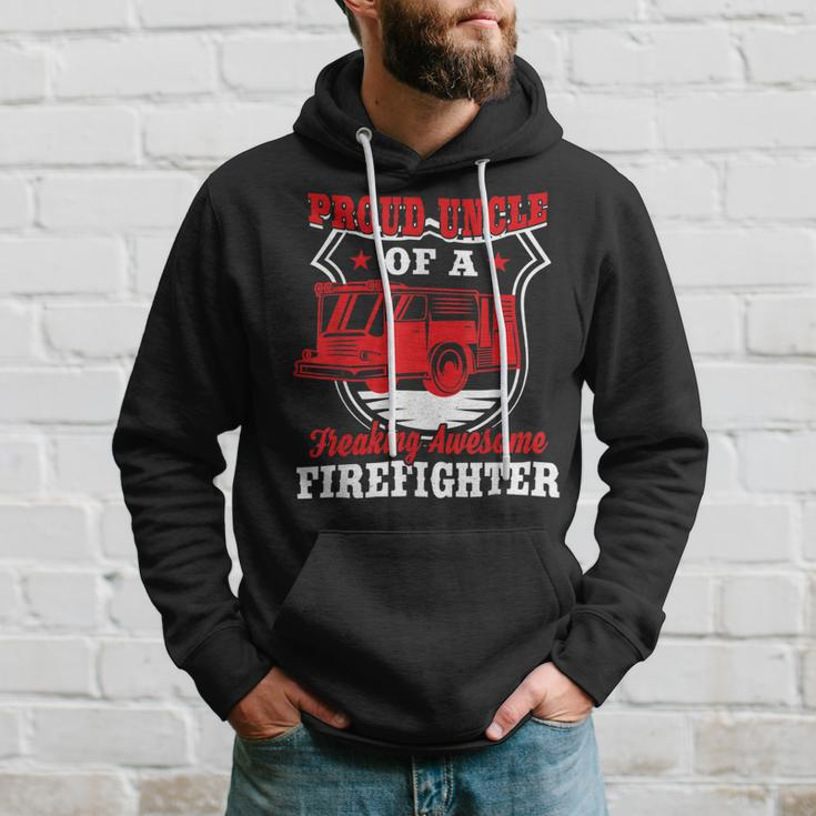 Firefighter Wildland Fireman Volunteer Firefighter Uncle Fire Truck Hoodie Gifts for Him