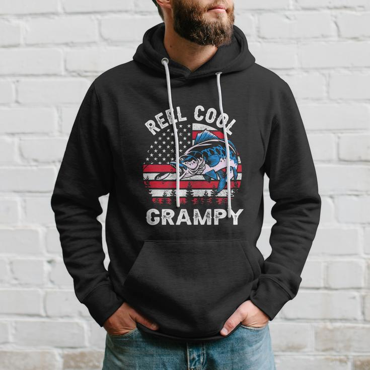 Flag Vintage Reel Cool Grampy Fishing For 4Th Of July Hoodie Gifts for Him