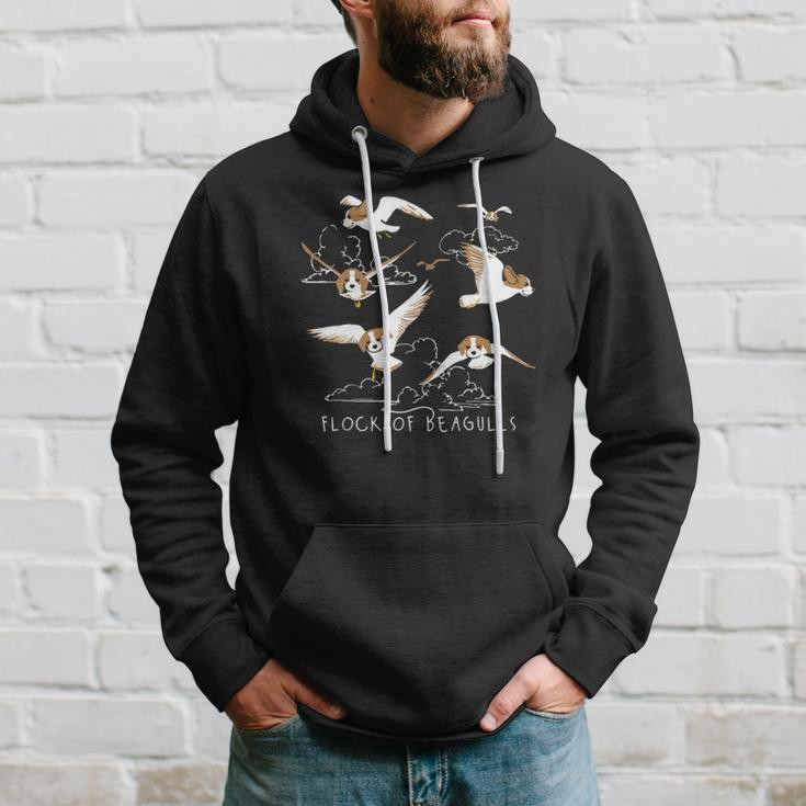 Flock Of Beagulls Beagle With Bird Wings Dog Lover Funny Hoodie Gifts for Him