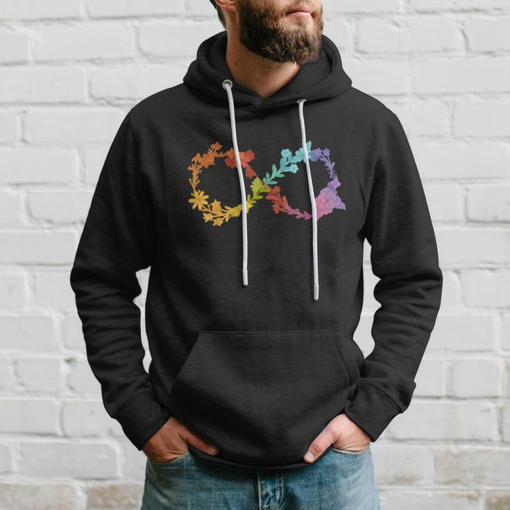Floral Neurodiversity Infinity Symbol Autism Awareness Hoodie Gifts for Him