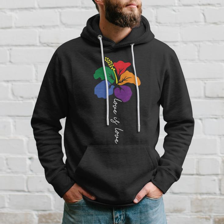 Flower Love Is Love Lgbt Gay Pride Lesbian Bisexual Ally Quote Hoodie Gifts for Him