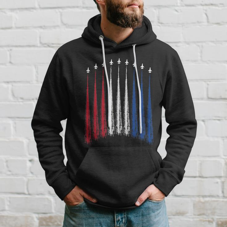 Fourth Of July Fighter Jets Red White Blue 4Th American Flag Hoodie Gifts for Him