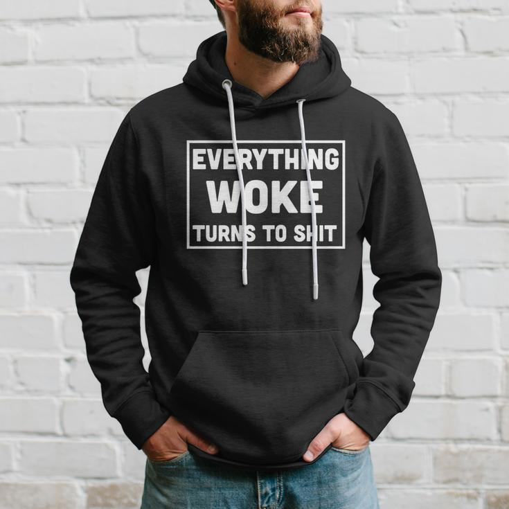 Funny Anti Biden Everything Woke Turns To Shit V2 Hoodie Gifts for Him