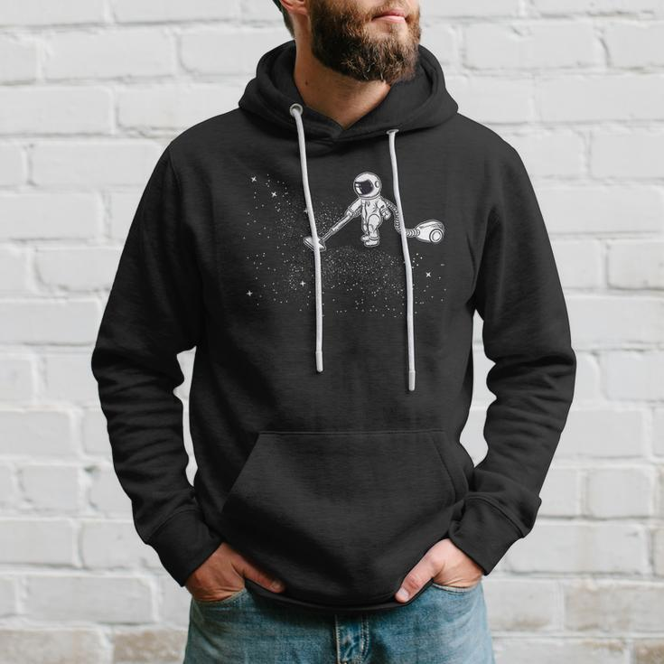 Funny Astronaut Vacuuming Galaxy Stars Hoodie Gifts for Him
