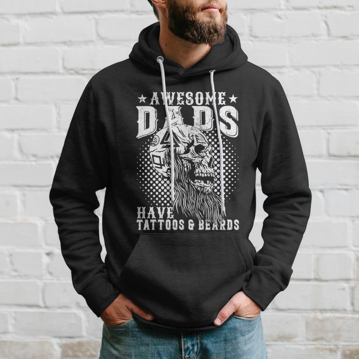 Funny Bearded Man | Awesome Dads Have Tattoos And Beards Hoodie Gifts for Him