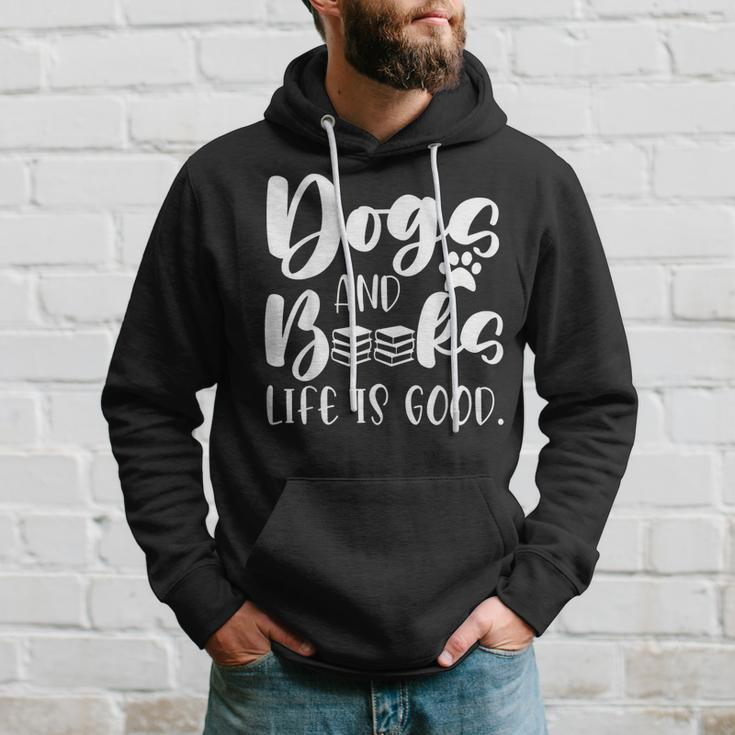 Funny Book Lovers Reading Lovers Dogs Books And Dogs Hoodie Gifts for Him
