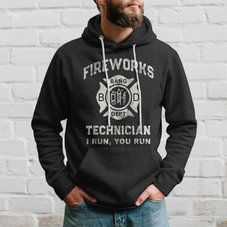 Funny Fireworks Technician Firefighter America Hoodie Gifts for Him