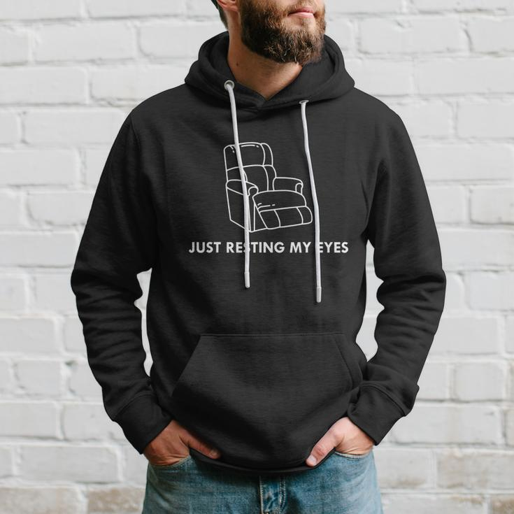 Funny Just Resting My Eyes Dad Jokes Fathers Day Hoodie Gifts for Him