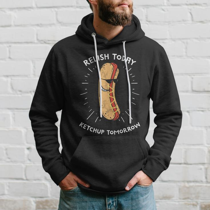 Funny Relish Today Ketchup Tomorrow Hot Dog Gift Hoodie Gifts for Him