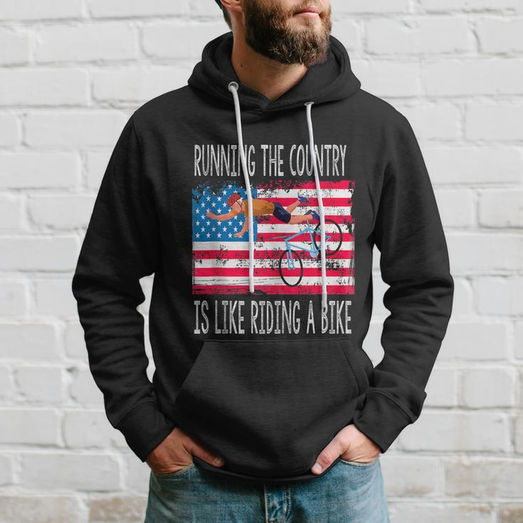 Funny Sarcastic Running The Country Is Like Riding A Bike V4 Hoodie Gifts for Him