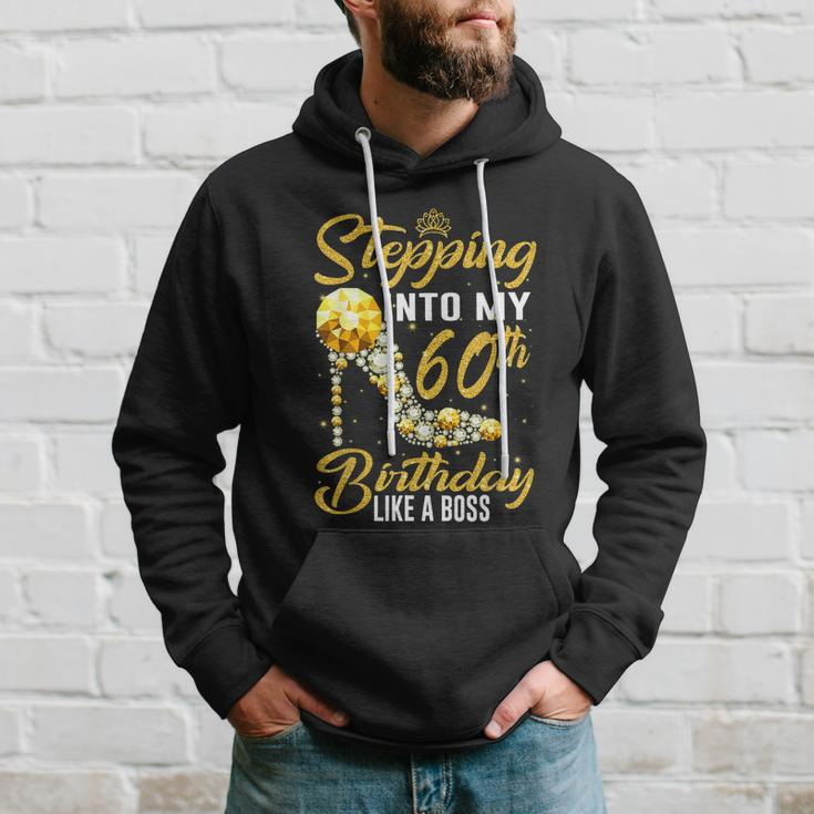 Funny Stepping Into My 60Th Birthday Gift Like A Boss Diamond Shoes Gift Hoodie Gifts for Him