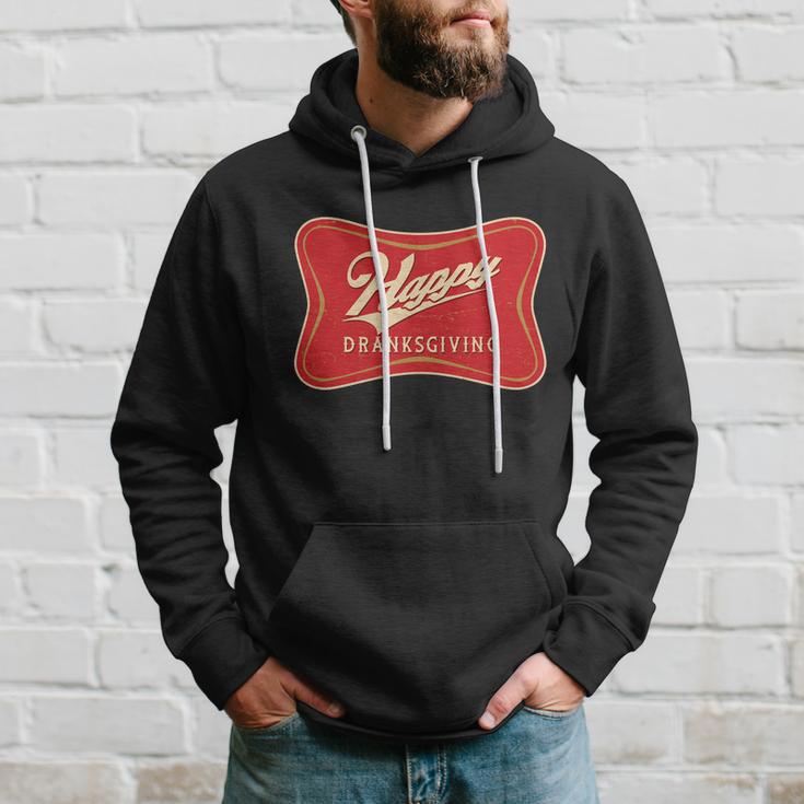 Funny Thanksgiving Happy Dranksgiving Beer Label Hoodie Gifts for Him