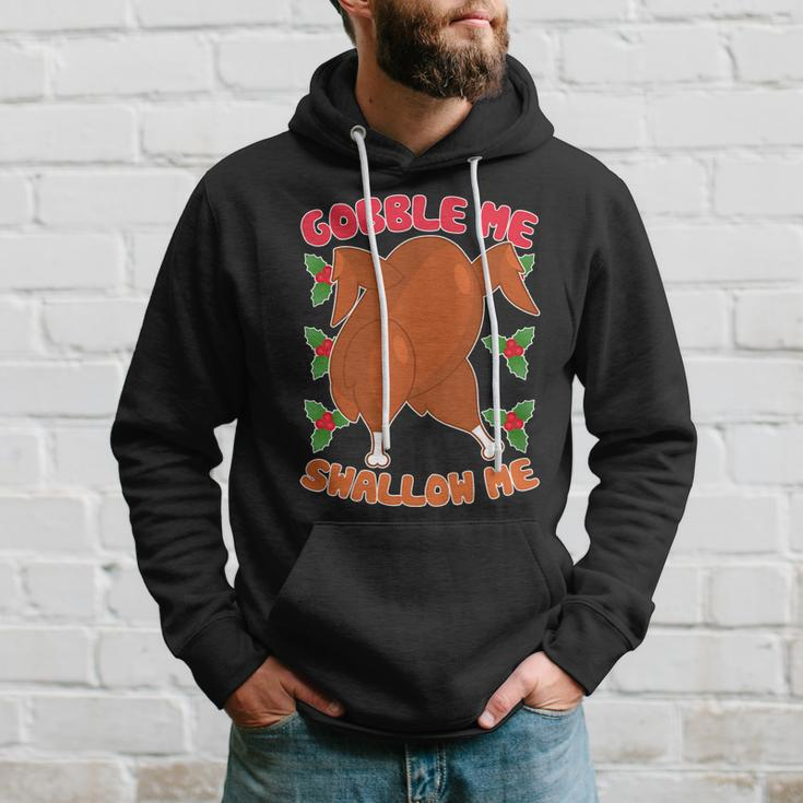 Gobble Me Swallow Me Dancing Turkey Hoodie Gifts for Him