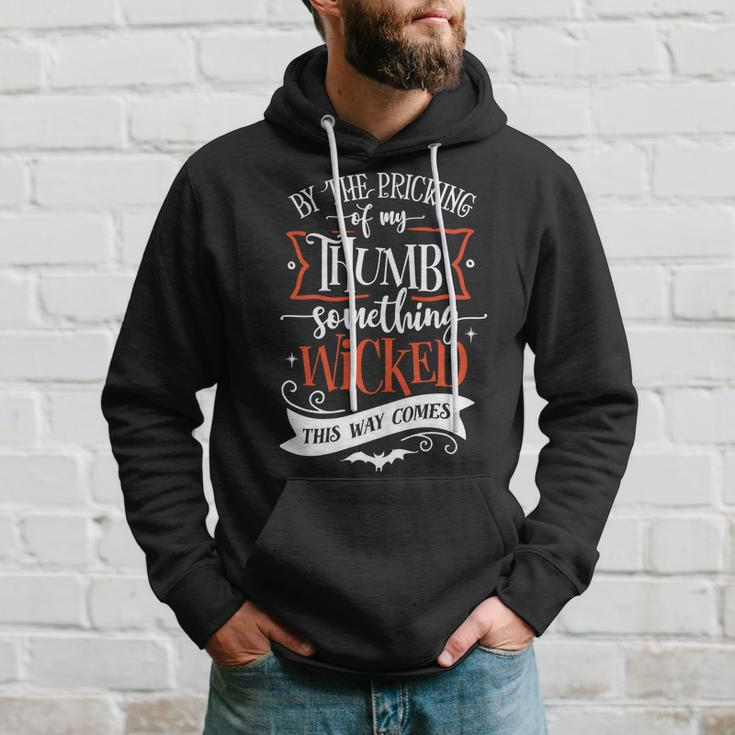Halloween By The Pricking Of My Thumb - Orange And White Men Hoodie Graphic Print Hooded Sweatshirt Gifts for Him