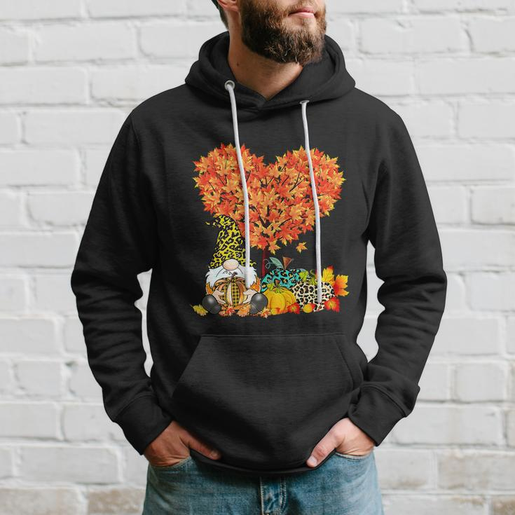 Happy Fall Yall Gnome Leopard Pumpkin Funny Autumn Gnome Graphic Design Printed Casual Daily Basic Hoodie Gifts for Him
