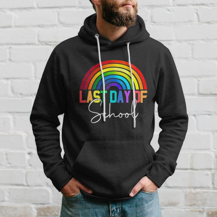 Happy Last Day Of School Teacher Student Graduation Rainbow Gift Hoodie Gifts for Him