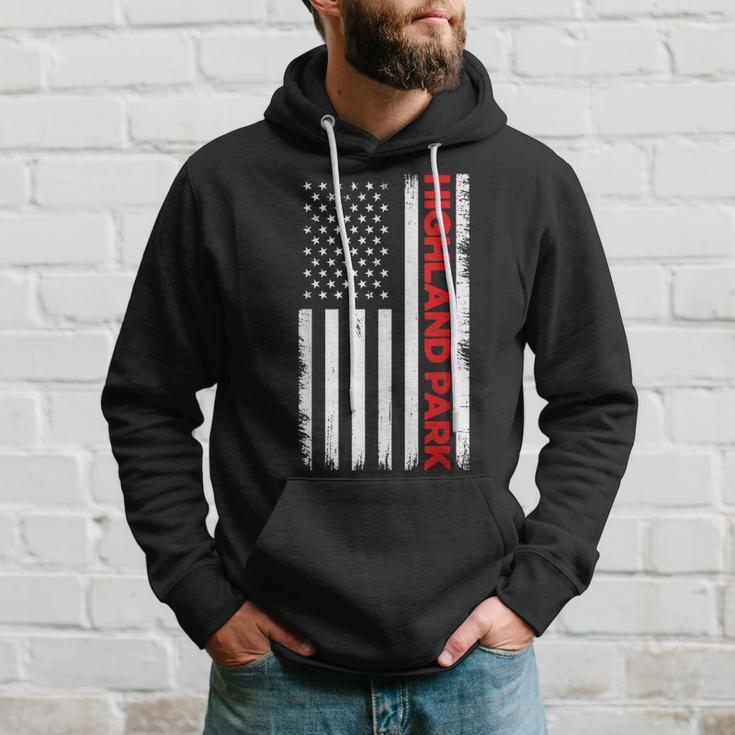 Highland Park Illinois United State Flag Vintage Style V2 Hoodie Gifts for Him