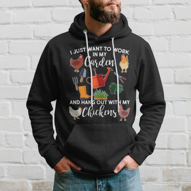 I Just Want Work In My Garden And Hang Out With My Chickens V2 Hoodie Gifts for Him