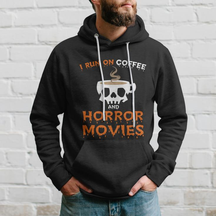 I Run On Coffee Horror Movies Halloween Quote Hoodie Gifts for Him