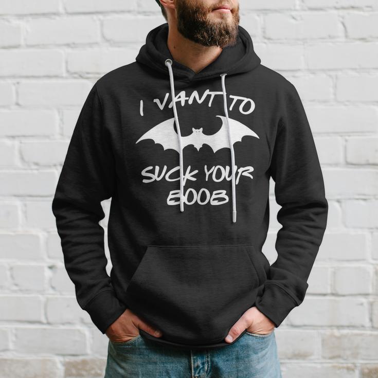 I Vant To Suck Your Boobs Vampire Bat Halloween Hoodie Gifts for Him