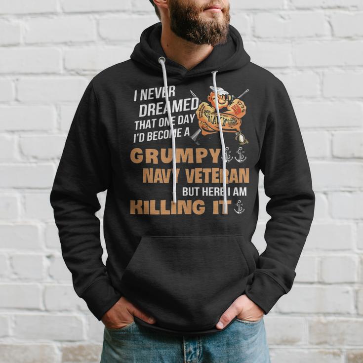 Id Become A Grumpy Navy Vet Hoodie Gifts for Him