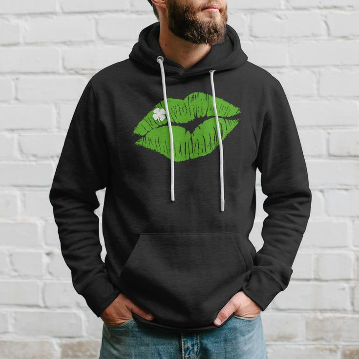 Irish Lips Kiss Clover St Pattys Day Men Hoodie Gifts for Him