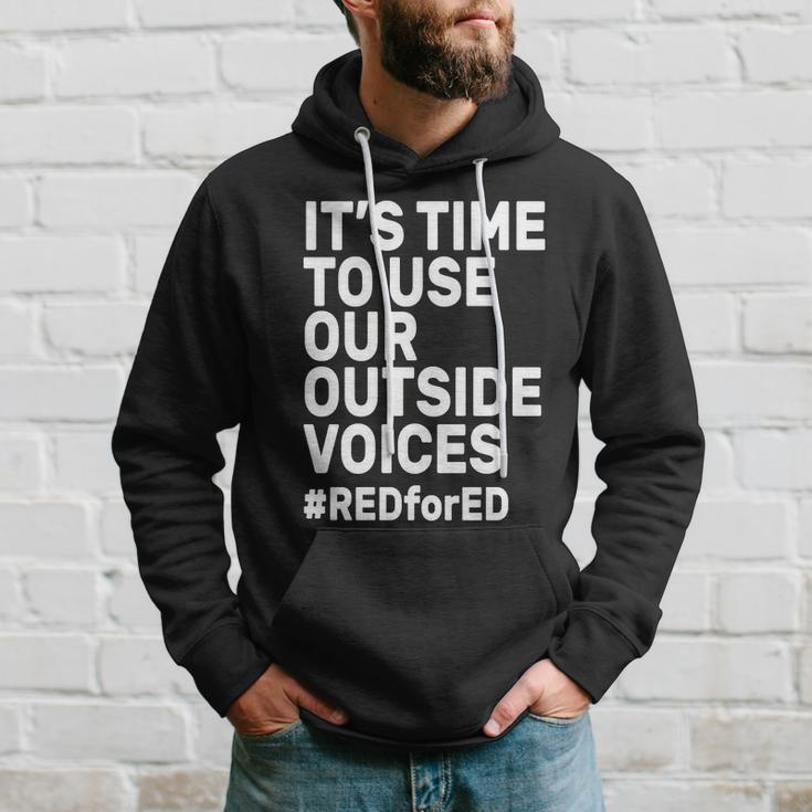 Its Time To Use Our Outside Voice Red For Ed Hoodie Gifts for Him
