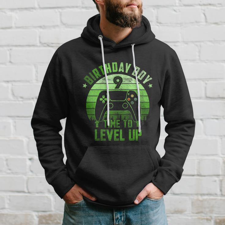 Kids 9Th Birthday Boy Time To Level Up 9 Years Old Boys Cool Gift Hoodie Gifts for Him