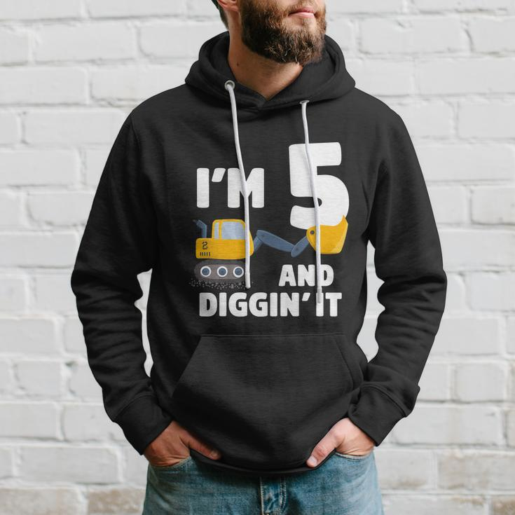 Kids Construction Truck 5Th Birthday Boy 5 Year Old Meaningful Gift Hoodie Gifts for Him