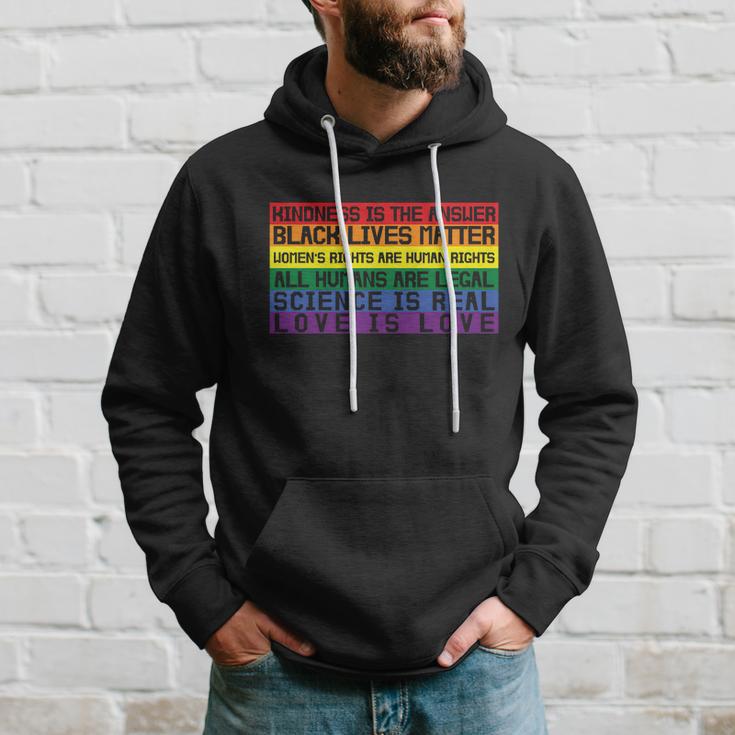 Kindness Is The Answer Lgbt Gay Pride Lesbian Bisexual Ally Quote Hoodie Gifts for Him