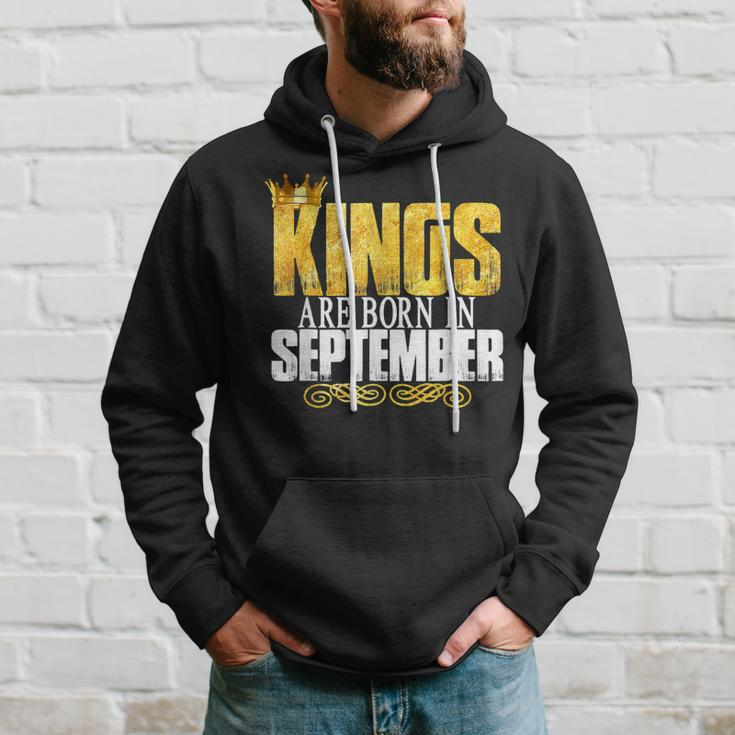 Kings Are Born In September Birthday Men Hoodie Gifts for Him