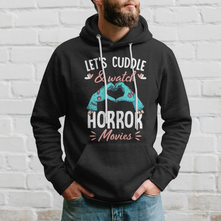 Lets Cuddle And Watch Horror Movies Gift Horror Movie Lover Gift Hoodie Gifts for Him