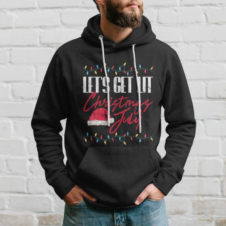 Lets Get Lit Funny Christmas In July Graphic Cute Gift Hoodie Gifts for Him