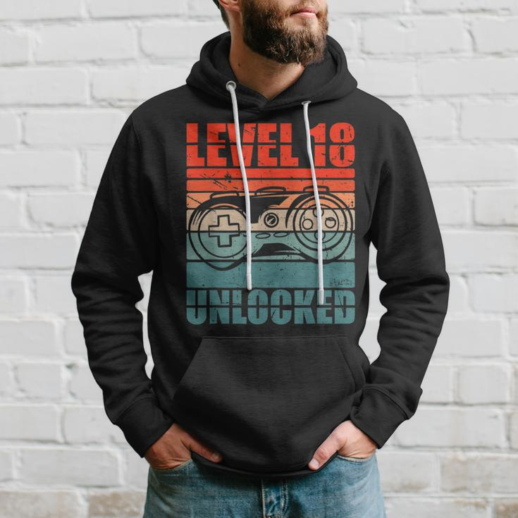 Level 18 Unlocked - Video Gamer Boy 18Th Birthday Gaming Hoodie Gifts for Him