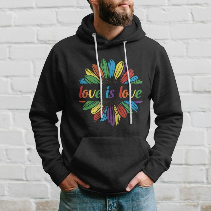 Lgbt Rainbow Sunflower Love Is Love Pride Month Hoodie Gifts for Him